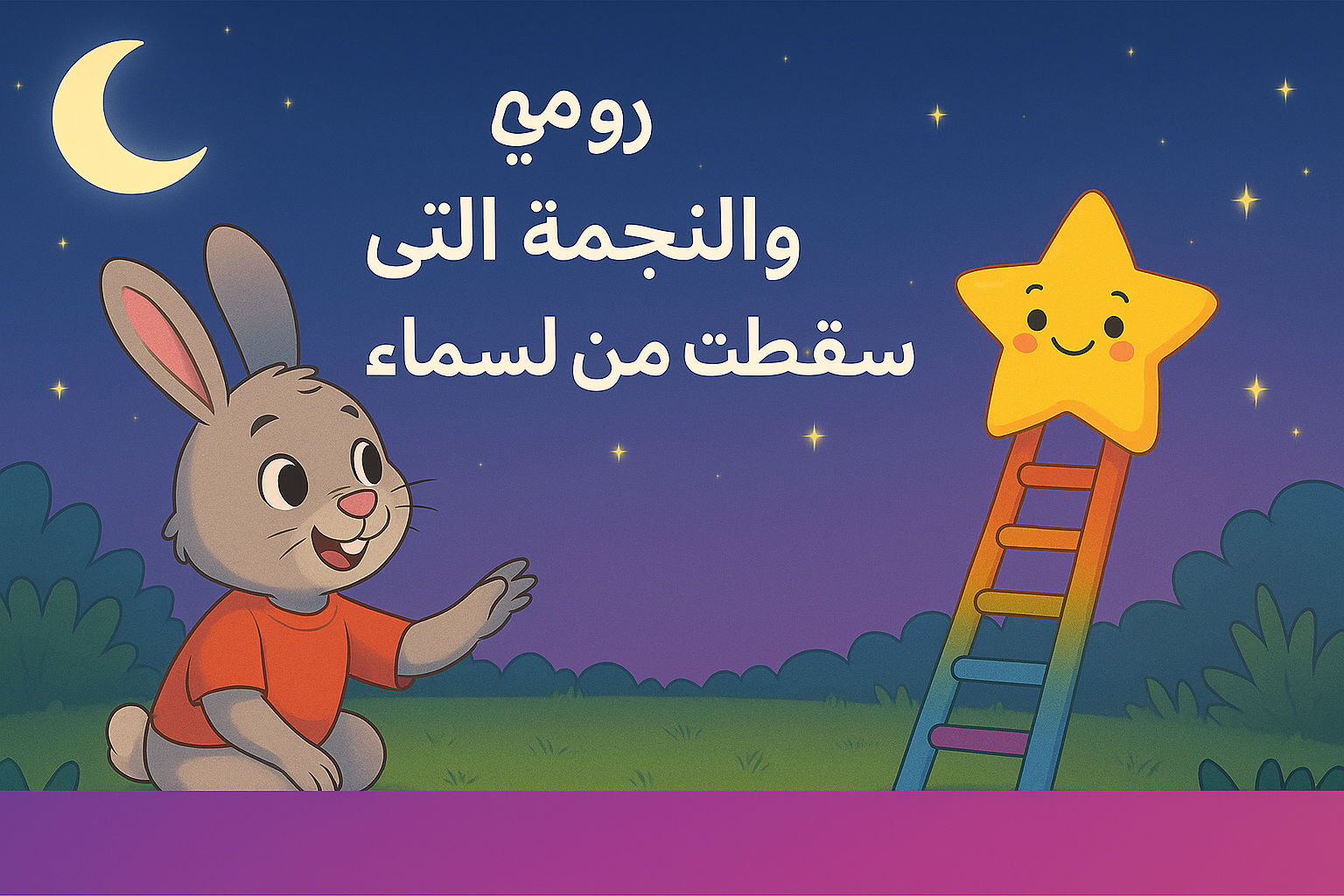 🐰⭐ قصة الأرنب رومي والنجمة التي سقطت من السماء 🌙🌈